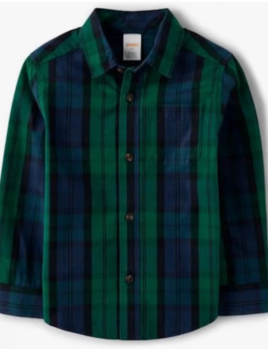 Gymboree Other - Gymboree Green and Navy Plaid Button-Down Shirt Size 12 NWT